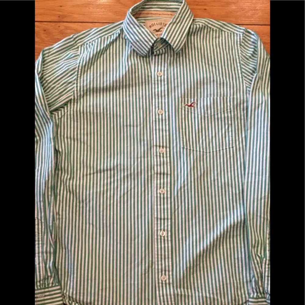 Men's Hollister Striped Button Front Long Sleeve